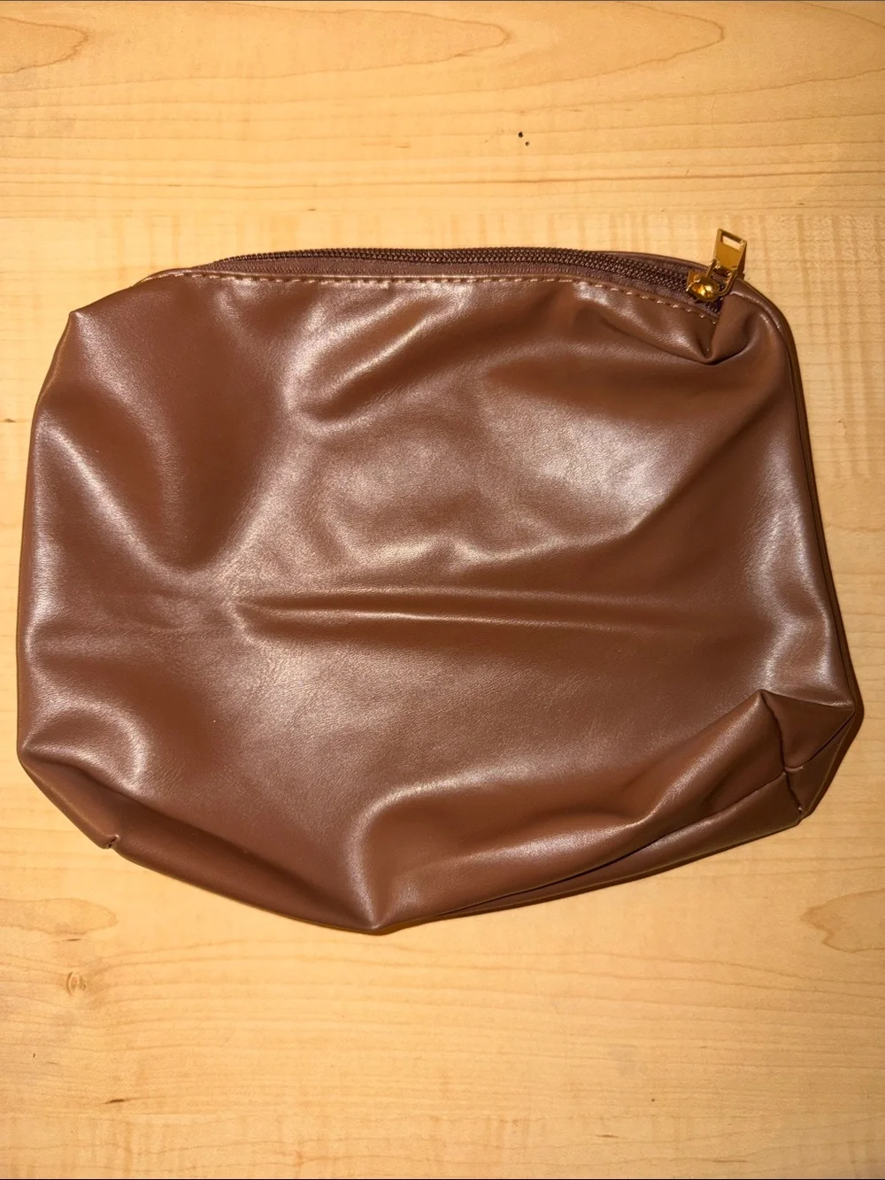 FREE w/any purchase! Brown Leatherette Makeup pouch